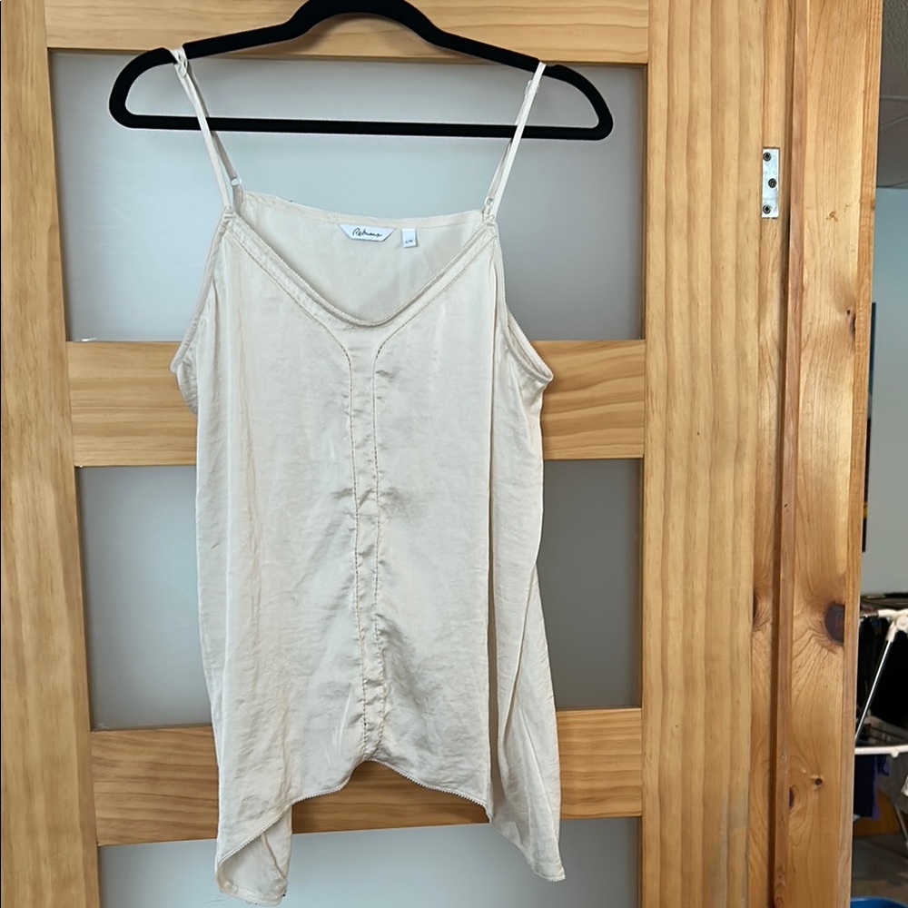 Cream Asymmetrical silk Camisole